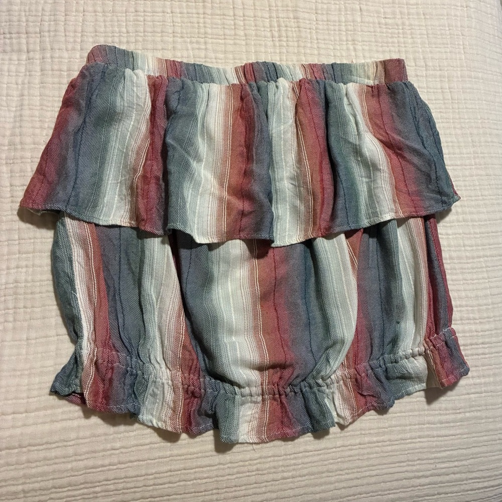 American Eagle Striped Ruffle Shirt